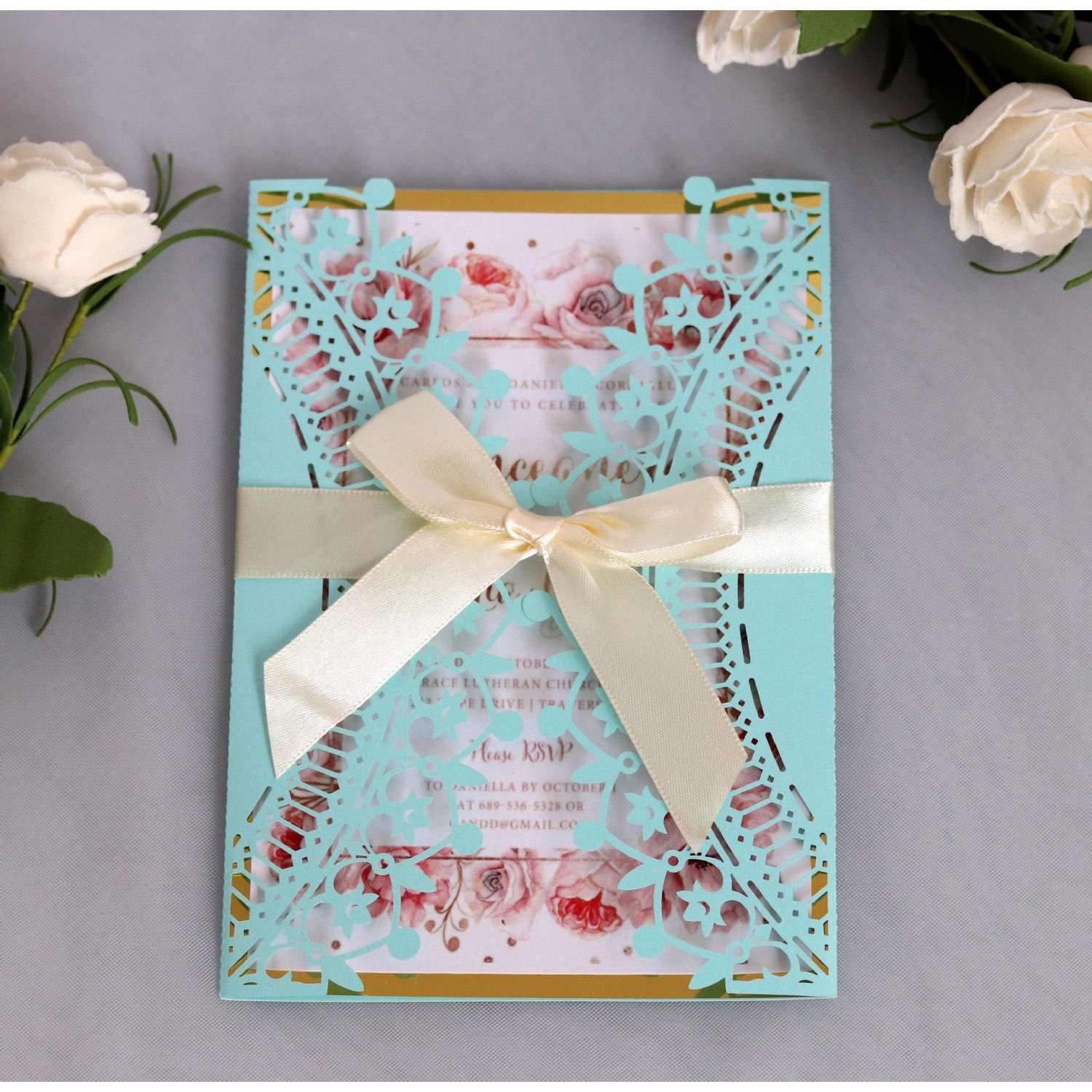 Invitation Card Wedding Decoration Greeting Card Laser Cut Crown Pattern